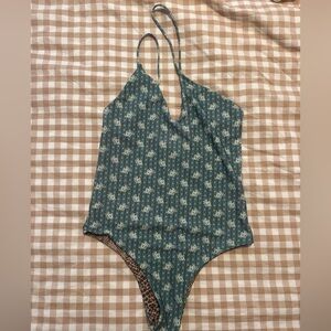 Acacia Swimwear Teal Patterned One Piece